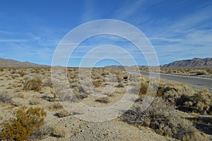 Road and desert scene Southern California