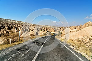 Road in Devrent Valley at Cappadocia. Turkey