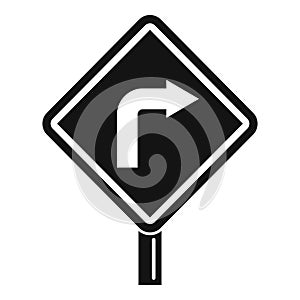 Road direction indicator icon, simple style