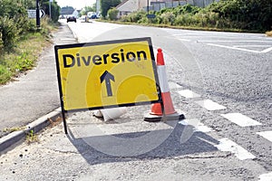 Road diversion signs, photo