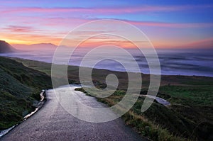 Road down to Azkorri beach