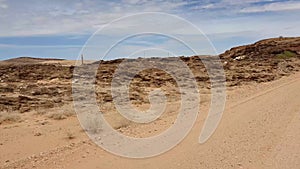 Road drive at Hardap region, Namib Desert, Namib Naukluft National Park towards Sossusvlei,