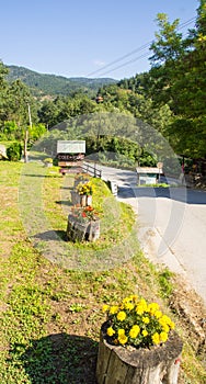 Road in Drvengrad on Mokra Gora in Serbia