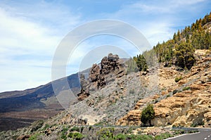 Road through the el teide nation park