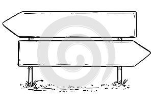 Road Empty Blank Decision Arrow Sign Drawing