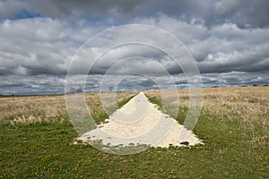 Road End or Start Abtract Concept with Sky, Clouds