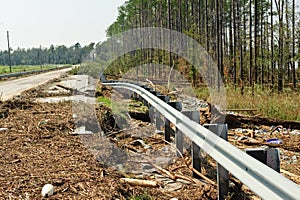 Road eroded by storm