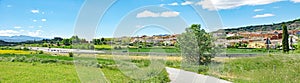 Road and farmhouse in Tona, Osona, Barcelona