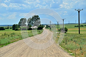 Road through field