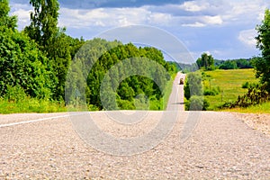 Road in field