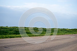 Road in fields covered