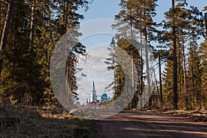 The road through the forest to the temple.