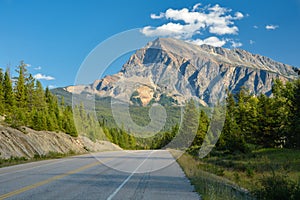 Road in front of Mt. Hardisty, Rocky Mountains