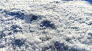 Road with full of ice on a sunny day in winter season in Cappadocia.