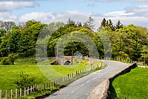 A road in Glen Mavis, North Lanarkshire in Scotland, UK photo