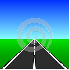 Road go to horison - vector