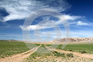 Road in the gobi desert