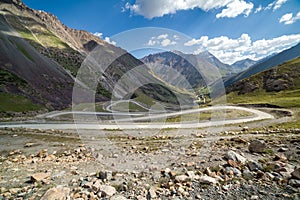 Road going to Sary-Moinok pass. Kirgizstan photo