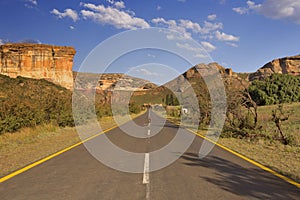 Road through the Golden Gate Highlands NP in South Africa