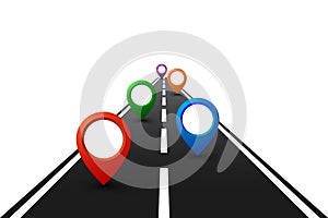 Road with GPS navigation. Car road, street, highway roadmap infographics â€“ for stock