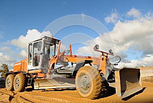 Road grader bulldozer