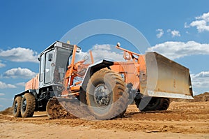 Road grader bulldozer