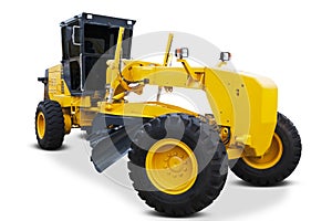 Road grader isolated on white background