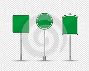 Road green sign of permissive movement, direction informing. photo