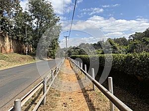 Road with guard rails in Spring valley in Nairobi Kenya