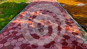 A road that has been installed with paving blocks