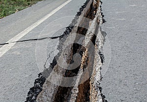 The road has cracks in Thailand