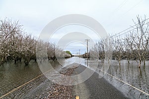 Road from heavy rains near Redding, California