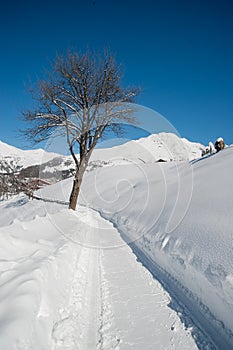 Road after heavy snowfall