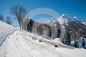 Road after heavy snowfall