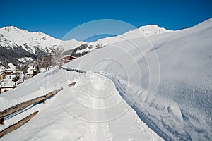 Road after heavy snowfall