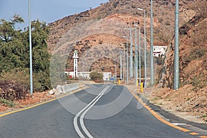 The road of Hejaz Mountains close Taif city in Makkah Province, Saudi Arabia