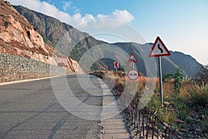 The road of Hejaz Mountains close Taif city in Makkah Province, Saudi Arabia