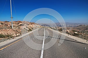 The road of Hejaz Mountains close Taif city in Makkah Province, Saudi Arabia