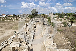 Road at the hippodrome ruins in All-Bass, Tyre, Lebanon