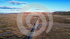 Road in Iceland view from above