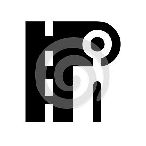 Road icon flat vector