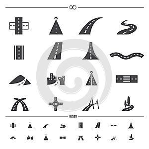 Road icons vector