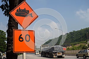 Road improvements sign
