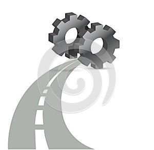 Road and industrial gears illustration design