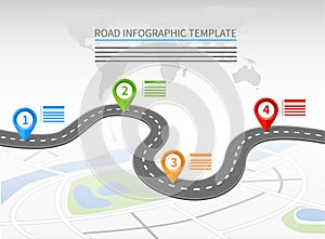 Road infographic template