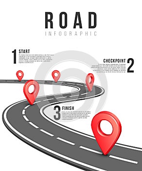 Road infographic vector template
