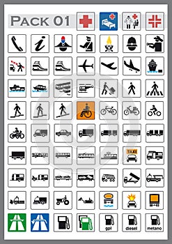 Road information sign icons