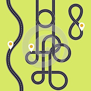 Road interweaving of loops - highway