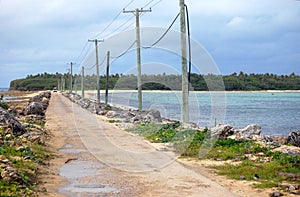 Road between islands rural area