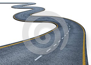 Road isolated on white background. 3d render image